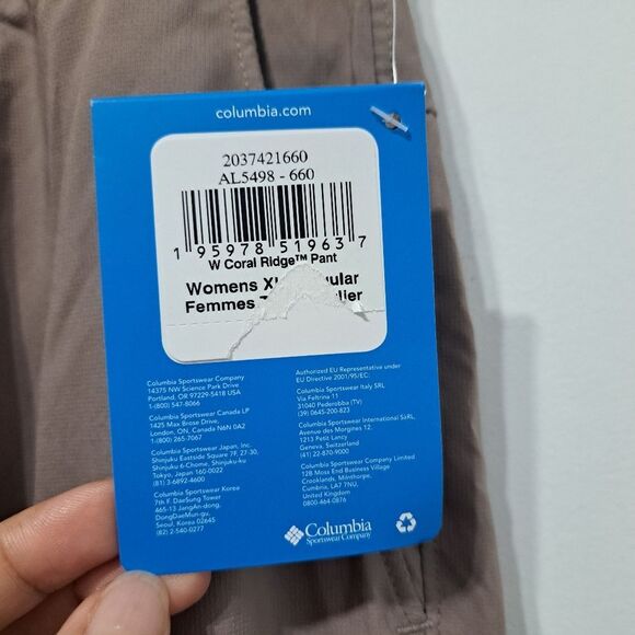 Columbia Womens Hiking Activewear Omni Shade Coral Ridgi Pant Quantum Mauve XL - Picture 12 of 17